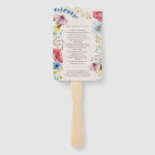 Éventail Fleur sauvage Charm Pays Floral Wedding Programme (Dos)