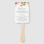 Éventail Fleur sauvage coloré | Programme de cérémonie Boho (Devant)