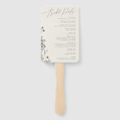 Éventail Fleur sauvage coloré | Programme de mariage beige (Dos)
