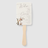 Éventail Fleur sauvage d'automne Boho | Programme de mariag (Devant)