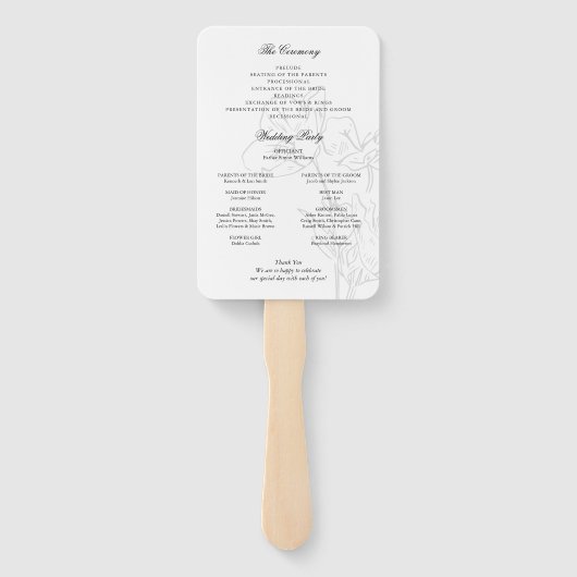 Éventail Fleur sauvage Elegant Wedding Programme (Dos)