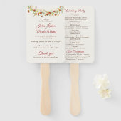 Éventail Fleur sauvage Jaune Marigold Mariage de feuillage (Devant et derrière)