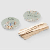 Éventail Fleur sauvage Mariage Sage Green Dusty (Non-assemblé)