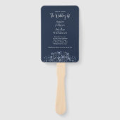 Éventail Fleur sauvage Marine White Botanical Floral Progra (Devant)