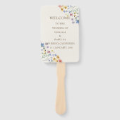 Éventail Fleur sauvage pastel beige (Devant)