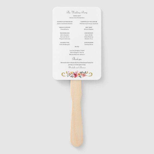 Éventail Fleur sauvage Printemps Été Arc Programme de maria (Dos)