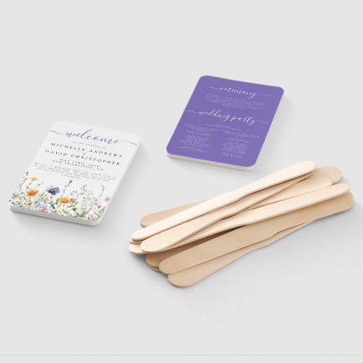 Éventail Fleur sauvage Programme de mariage sur le terrain (Non-assemblé)