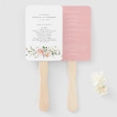 Éventail Fleur sauvage Rose Aquarelle Élégant programme de (Devant et derrière)