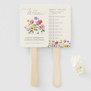 Éventail Fleur sauvage Rustic Chic Floral Mariage chronolog