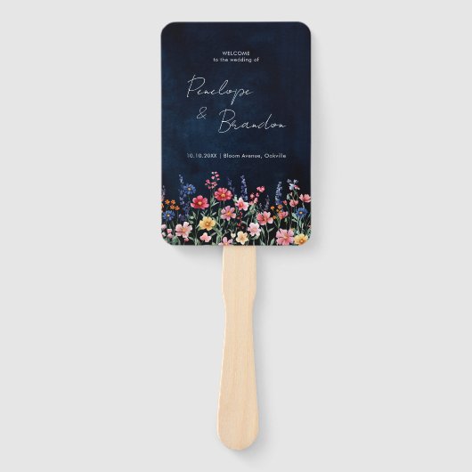 Éventail Fleur sauvage Rustic Country Boho Wedding Programm (Devant)