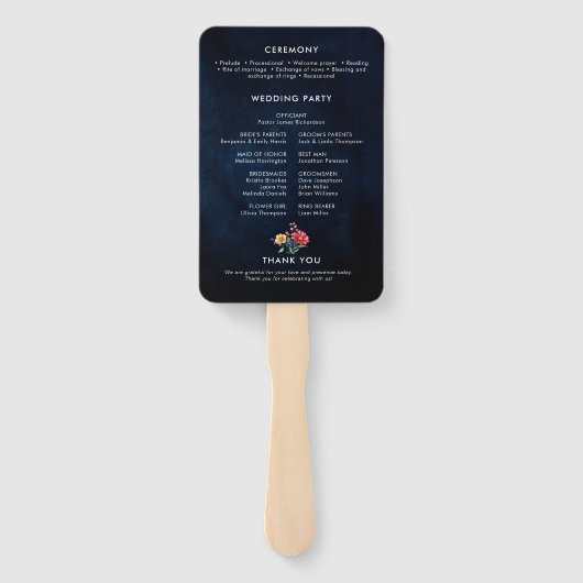 Éventail Fleur sauvage Rustic Country Boho Wedding Programm (Dos)