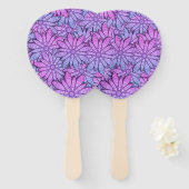 Éventail Fleur unique pourpre (Devant et derrière)