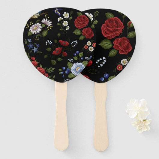 Éventail Fleurs (Devant et derrière)