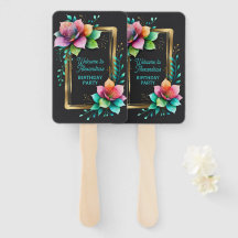 Fleurs à l'aquarelle - Cadre doré 34 + votre texte