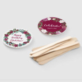 Éventail Fleurs aquarelles Anniversaire (Non-assemblé)