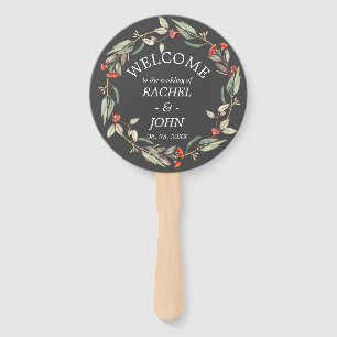 Éventail Fleurs australiennes Mariage rustique Welcome Grey