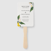 Éventail Fleurs blanches et citrons (Dos)