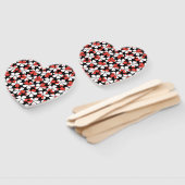 Éventail Fleurs blanches rouges mignons motif (Non-assemblé)