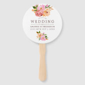 Éventail Fleurs d'aquarelle de mariage printemps préférez (Devant)