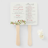 Éventail Fleurs de fraises rouges sucrées Mariage (Devant et derrière)