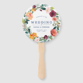 Éventail Fleurs de jardin anglais wreath design mariage (Devant)