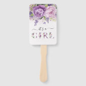 Éventail Fleurs De Jardin Violet Et Rose Baby shower Fille (Devant)