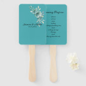 Éventail Fleurs de mariage Teal Whisper Blooms (Devant et derrière)