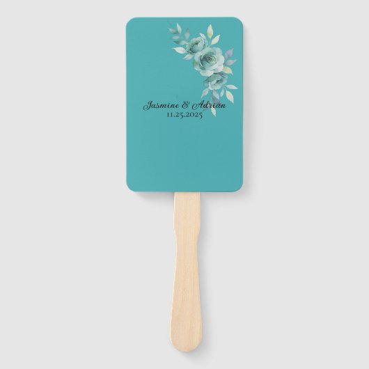 Éventail Fleurs de mariage Teal Whisper Blooms (Devant)