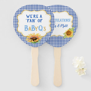 Éventail Fleurs de soleil Bleu En vichy Vérifier BabyQ