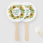 Éventail Fleurs de soleil Joyeuse fête des mères Ventilateu (Devant et derrière)