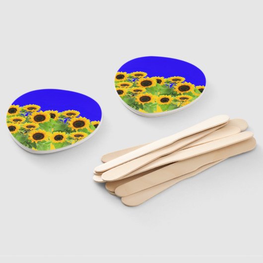 Éventail Fleurs de soleil - Liberté Ukraine Paix drapeau uk (Non-assemblé)