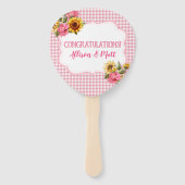 Éventail Fleurs de soleil Rose rose En vichy Vérifier BabyQ (Dos)