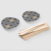 Éventail FLEURS DE VIE - motif de sable bleu (Non-assemblé)