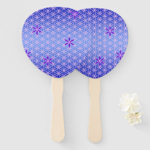 Éventail FLEURS DE VIE - motif rose violet