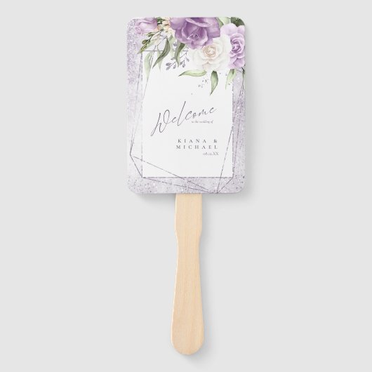 Éventail Fleurs Épercées de mariage ou de programme ID889 (Devant)