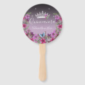 Éventail Fleurs et papillon Quinceanera Ventilateur à main  (Devant)