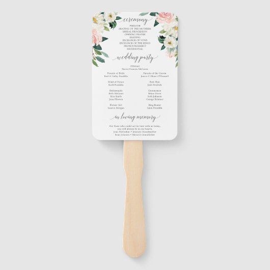 Éventail Fleurs Fleurs Fleurs du Programme de Mariage (Dos)
