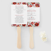 Éventail Fleurs Jardin Rouge foncé (Devant et derrière)