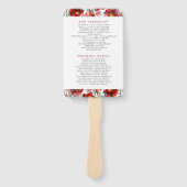 Éventail Fleurs Jardin Rouge foncé (Devant)