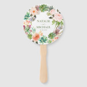 Éventail Fleurs roses Turquoise Vert Succulent Cactus Maria (Devant)