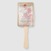 Éventail Fleurs saumons et rouges/Trim Or (Devant)