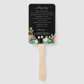 Éventail Fleurs Sauvages Mariage Pervenche Noir Programme (Dos)
