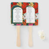 Éventail Fleurs tropicales et Mariage d'été et d'arc (Devant et derrière)