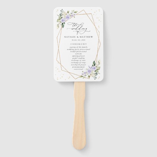 Éventail Fleurs violettes, Fleurs blanches, Programme de ma (Devant)