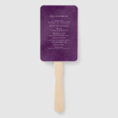 Éventail Fleurs violettes luxuriantes | Programme de mariag (Dos)