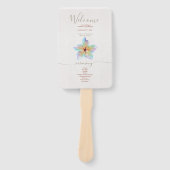 Éventail Floral Aquarelle Plumeria Terracotta Mariage (Devant)