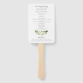 Éventail Floral Beige Blanc Vert Élégante Cérémonie d'ivoir (Dos)