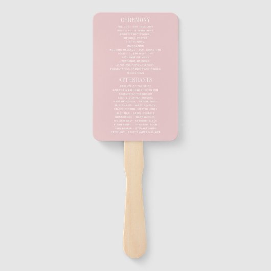 Éventail Floral Blush et Rose Gold Wedding Programme (Dos)