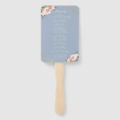 Éventail Floral Blush Gold Dusty Blue Wedding Programme (Dos)