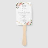 Éventail Floral Blush Gold Dusty Blue Wedding Programme (Devant)
